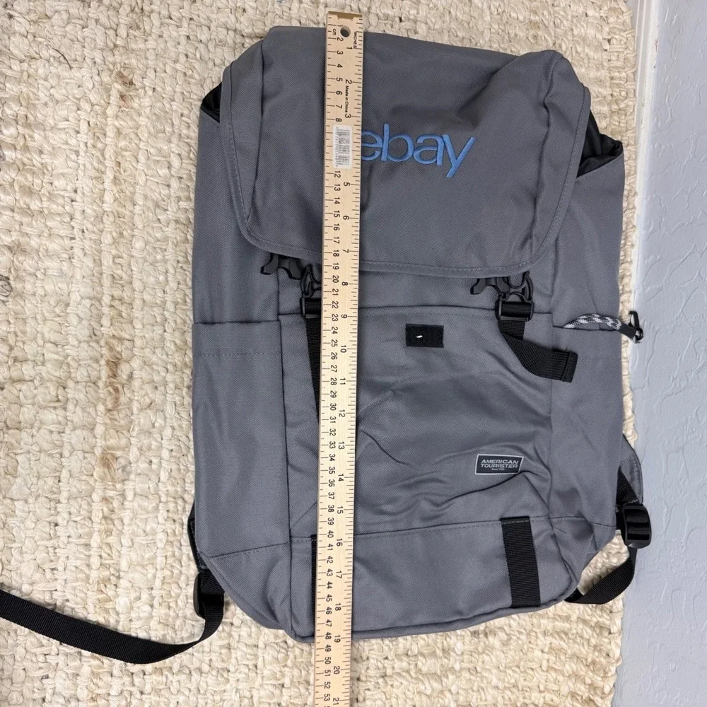 American Tourister Embark Computer‎ Backpack Grey eBay Logo Laptop Bag New